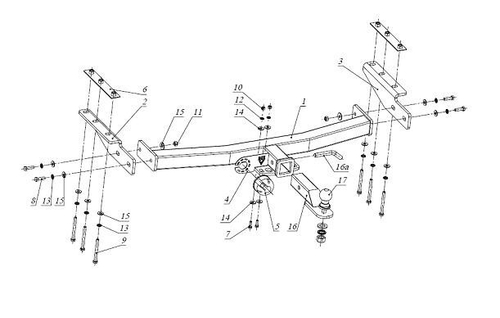 Фаркоп Бизон на Тагаз Road Partner FA 0474-E (с 2008 г.в.) (паспорт и сертификат в комплекте)(без электрики)