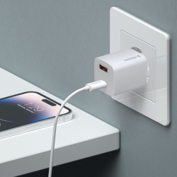 СЗУ USB-C + USB-A, PD 3.0, QC 3.0, GaN, 20Вт, белый