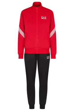 Мужской теннисный костюм EA7 Man Jersey Tracksuit - red/black
