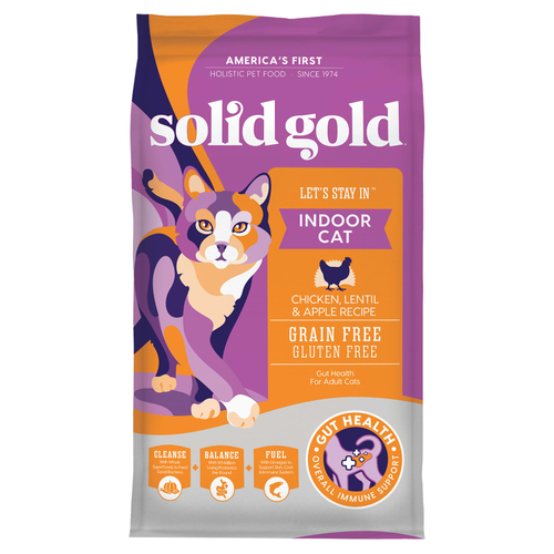 Solid Gold, Let's Stay In ™, для взрослых домашних кошек, рецепт с куриной чечевицей и яблоком, 1,36 кг (3 фунта)