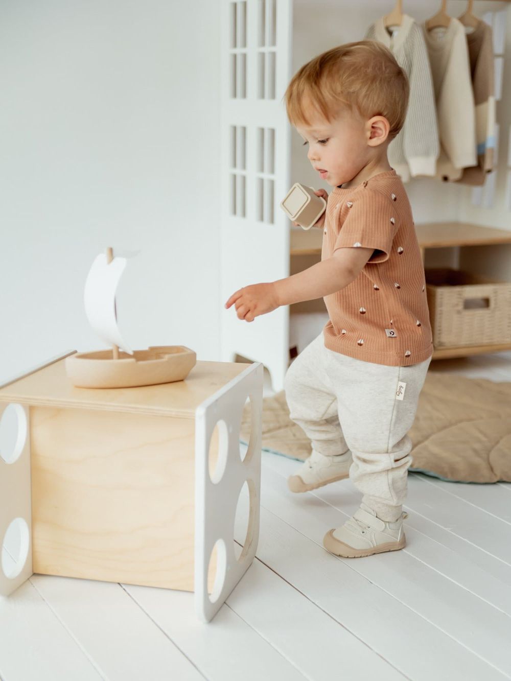 Футболка в рубчик "Кораблики" 0+