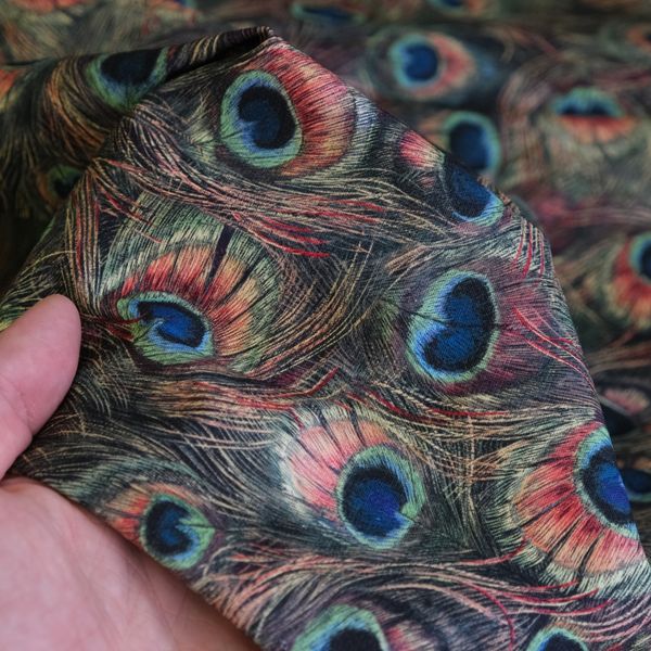 ПЕРО ПАВЛИНА, ОТРЕЗ 90 СМ 100% хлопок Handmade Fabrics 2