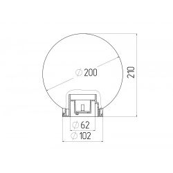 Садово-парковый светильник ЭРА НТУ 02-60-202 шар прозрачный призма на опору / кронштейн IP44 Е27 max60Вт d200mm | Садово-парковые светильники