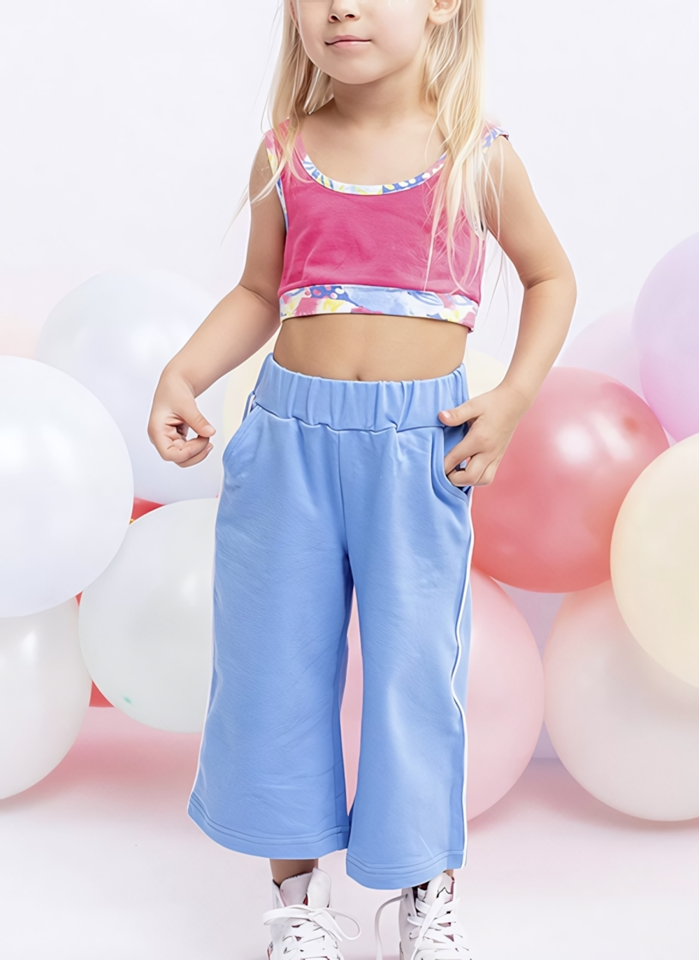 Брюки для девочек голубой р-р 104 0046_ЛС22