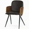 Обеденный стул Dune, черная экокожа, спинка орех