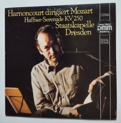 Винтажная виниловая пластинка LP Harnoncourt Dirigiert Mozart Моцарт, Staatskapelle Dresden Haffner Serenade KV 250 (ГДР 1986)