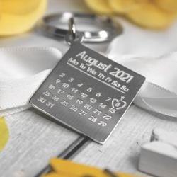 Серебряный брелок Календарь с датой с гравировкой на заказ