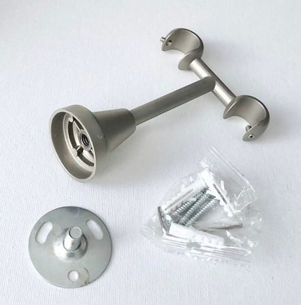 Кронштейн потолочный двойной d16/16 мм, цвет хром матовый