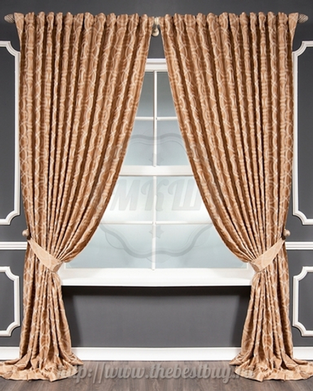 Шторы для гостиной: Лиам (арт. BL01-133-02)  - (200х270)х2 см.  - (Возможна высота 250 см.) - темно-бежевый