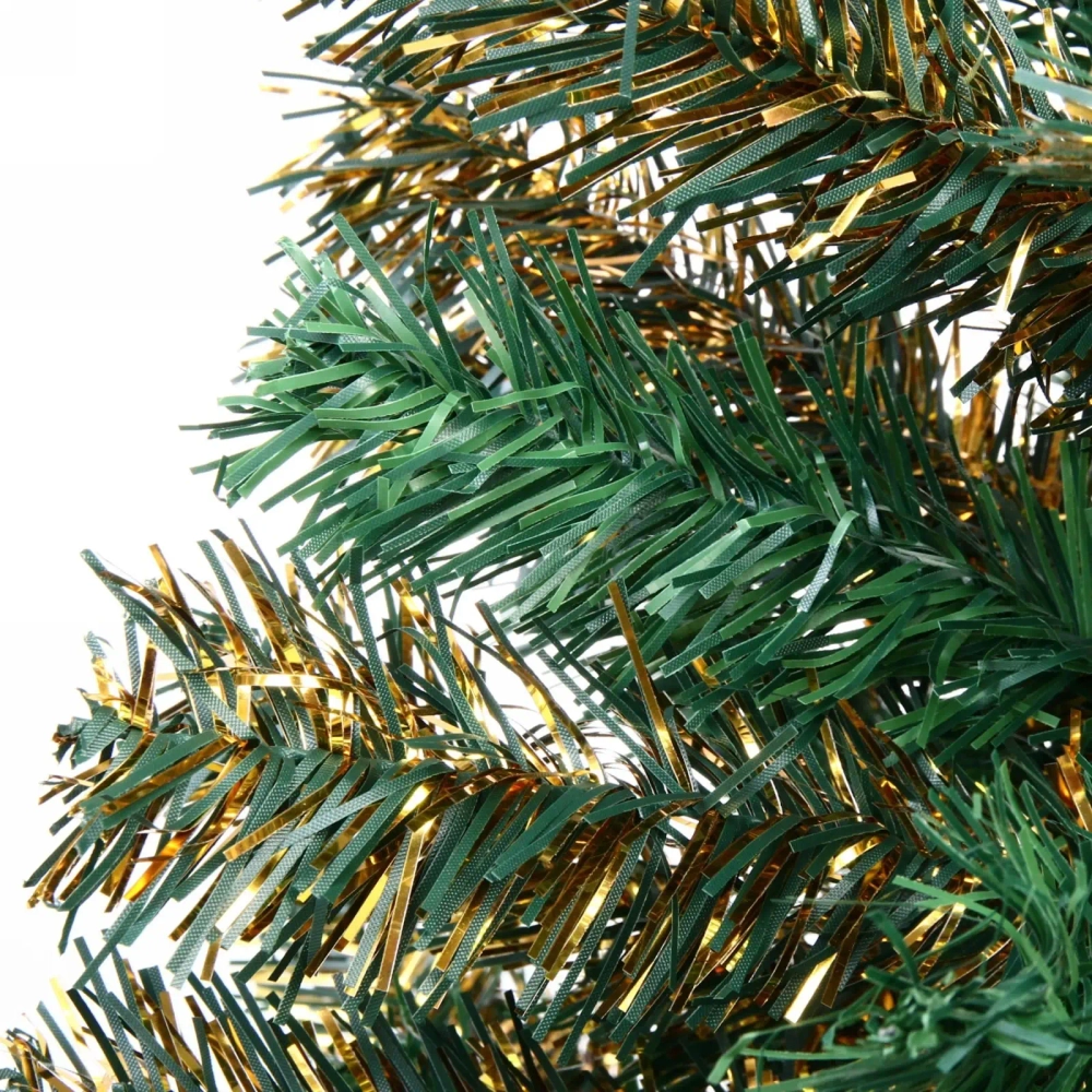 Ёлка «Золотая дымка» 210 см, ПВХ зеленый с золотом (680 веток)
