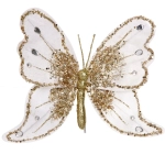 Украшение новогоднее «Искристая бабочка» 19*19 см, Белый