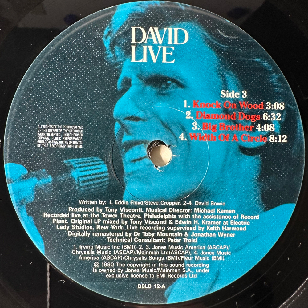 David Bowie ‎– David Live 2LP (Англия 1990г.)