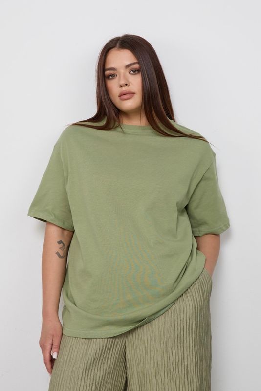 Футболка свободного кроя, оливковый