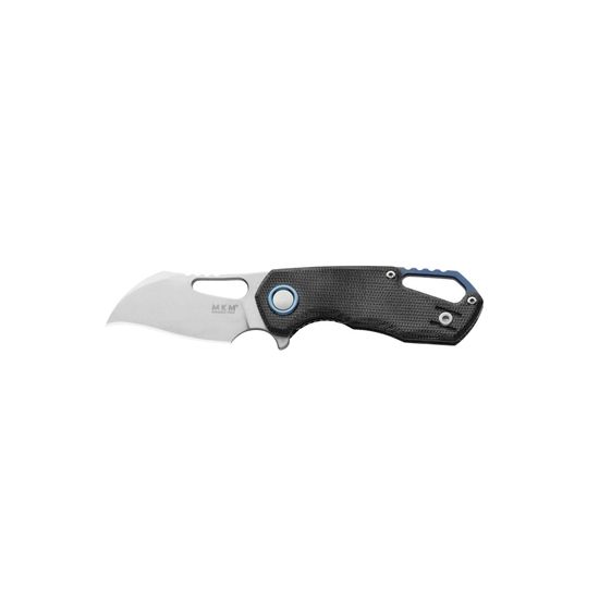 Нож скл."ISONZO", ст.Bohler M390,кл.StoneWash с отверст., рук.черн.микарта,отверств.д/темляка,клипса,чехол сумка