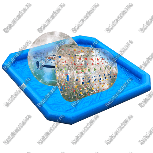 Бизнес-набор: Бассейн 6*6 м (1 шт), Водный шар ТПУ (2 шт), Водный роллер ТПУ(1 шт),насос (1 шт)