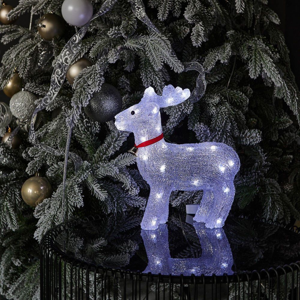 ULD-M3739-040-STA WHITE IP20 DEER Фигура светодиодная Олень. 36x32см. 40 светодиодов. Белый свет. Провод прозрачный. TM Uniel