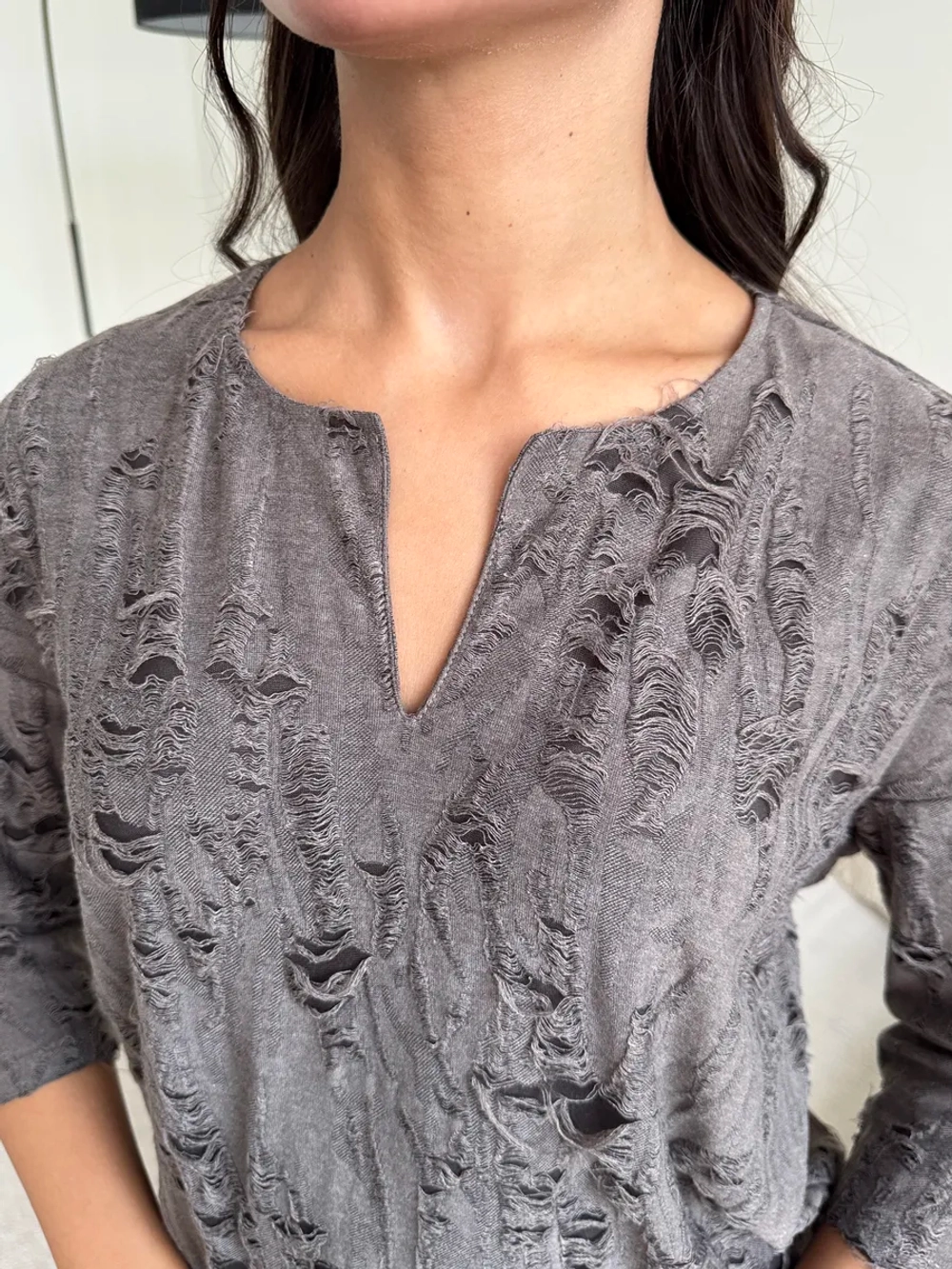 Блузка нарядная трикотажная офисная рукав 3 4