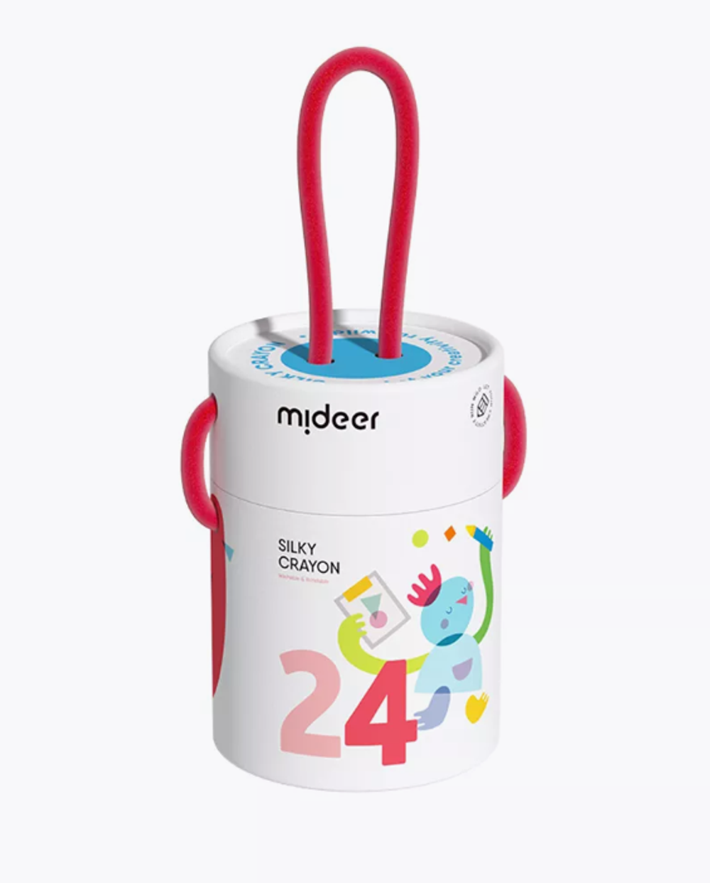 Смываемые восковые фломастеры в ведерке 
24 цвета