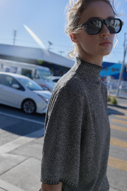 ZARA КОМБИНИРОВАННОЕ ПЛАТЬЕ МИДИ, МЯГКИЙ СЕРЫЙ