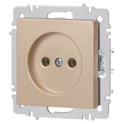 Розетка Intro Accent 6-201-04 2P 16А-250В IP20 СУ AL/CU шампань | Intro