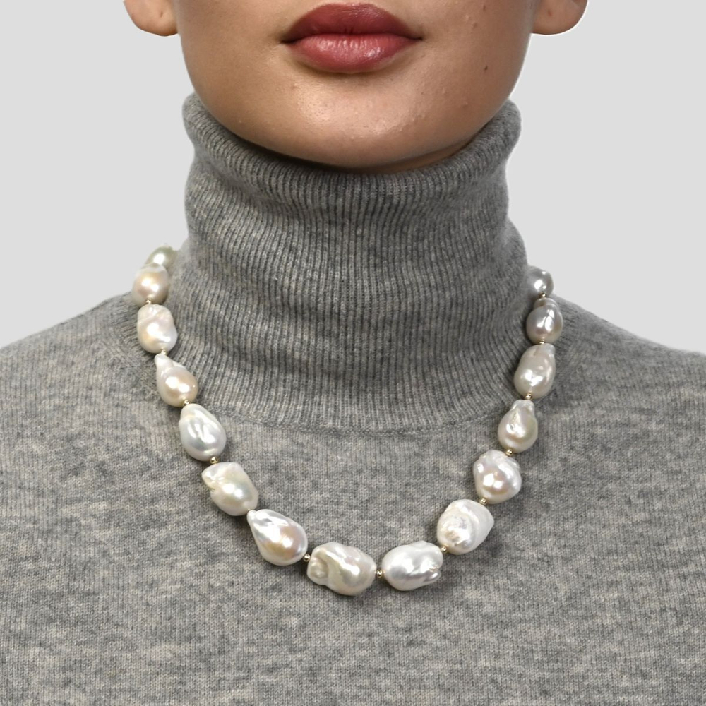 Ожерелье из барочного жемчуга с замком "тогл"