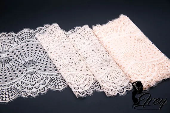 03-167 Кружево эластичное 22 см, розовый айвори