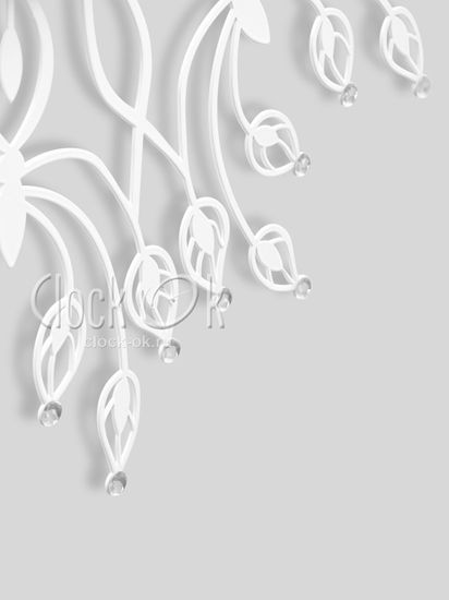 Настенный часы "Flower tale-белые"