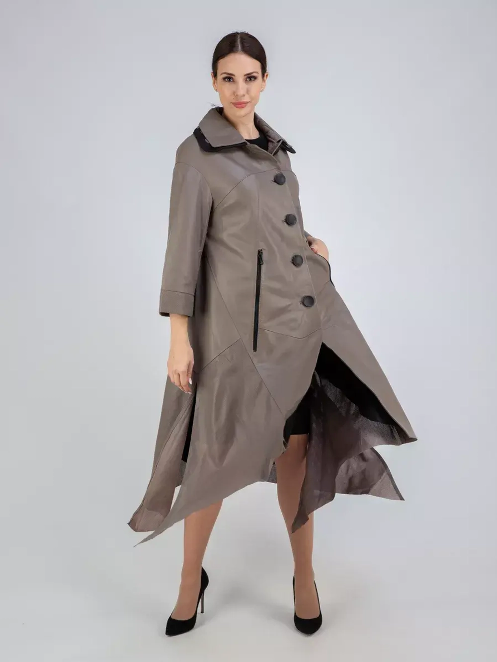 Плащ кожаный натуральный