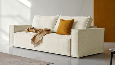 Диван Софт 3 Cilium Bone 240*94*80 см, Белый Вельвет Еврокнижка Фиеста