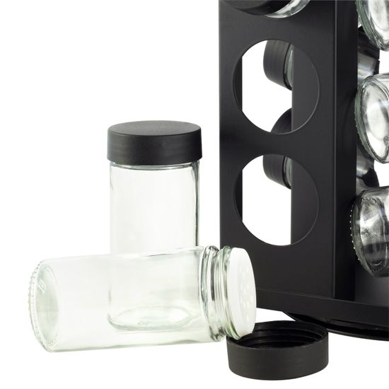 Набор ёмкостей для специй 16 шт. Ofenbach NB 101002 на квадратной подставке из нержавеющей стали