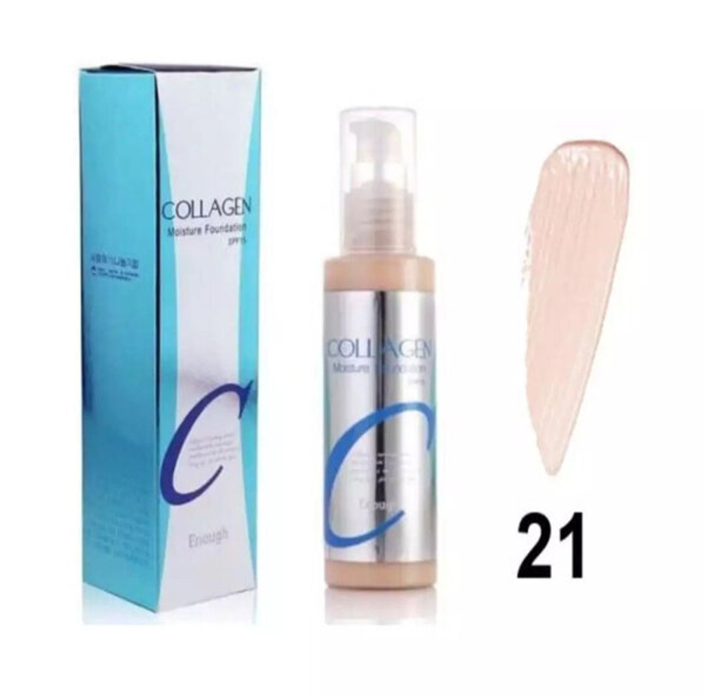 Тональный крем с тройным коллагеном 21 тон Enough Collagen 3x Moisture Foundation SPF15 100 мл.