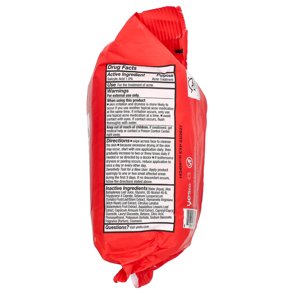 Yes To, салфетки для лица против акне, с ароматом томатов, 30 шт.