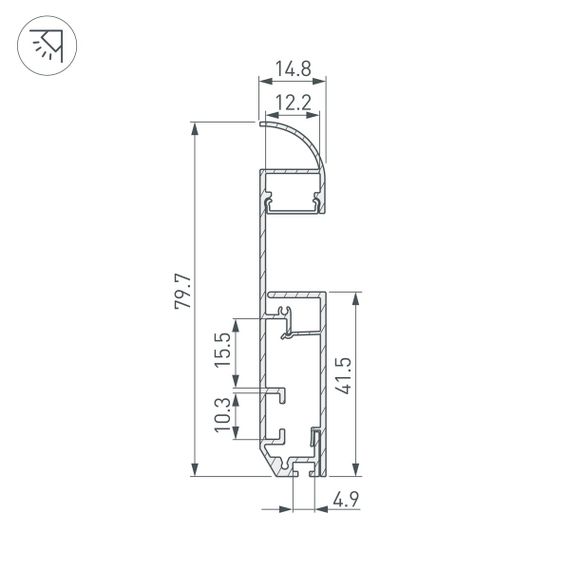 Профиль Arlight Plintus-H80-2000 Anod 046390