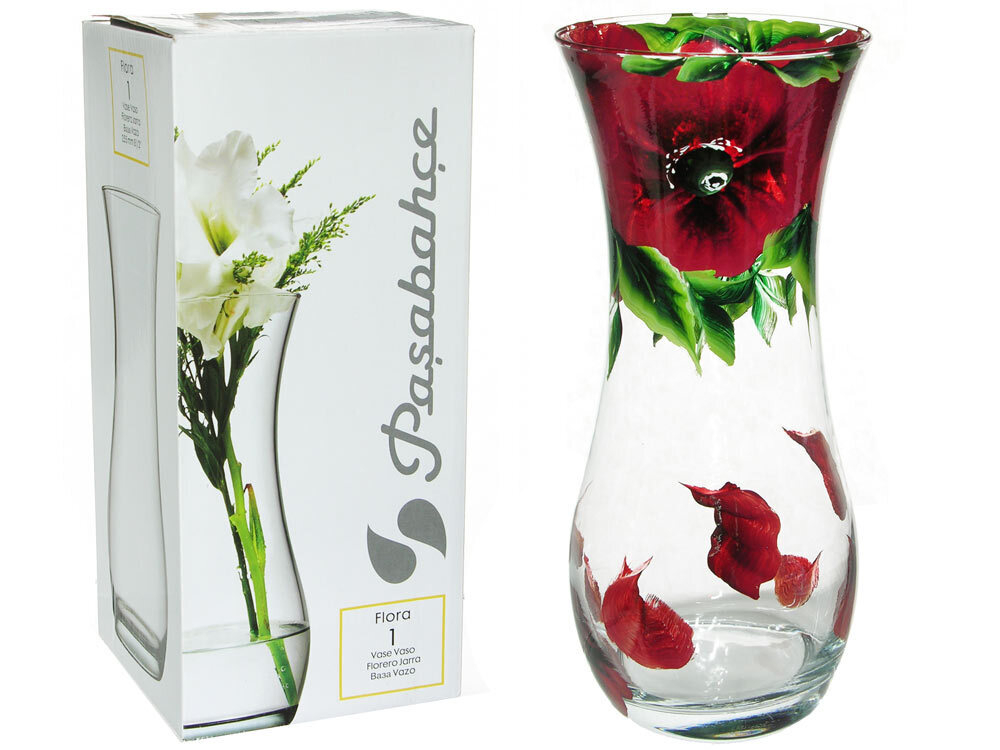 Ваза для цветов клёш Н26 D12 сложная роспись 098/80