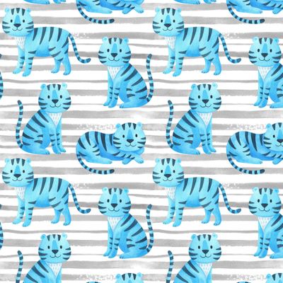 Голубые тигры на белом