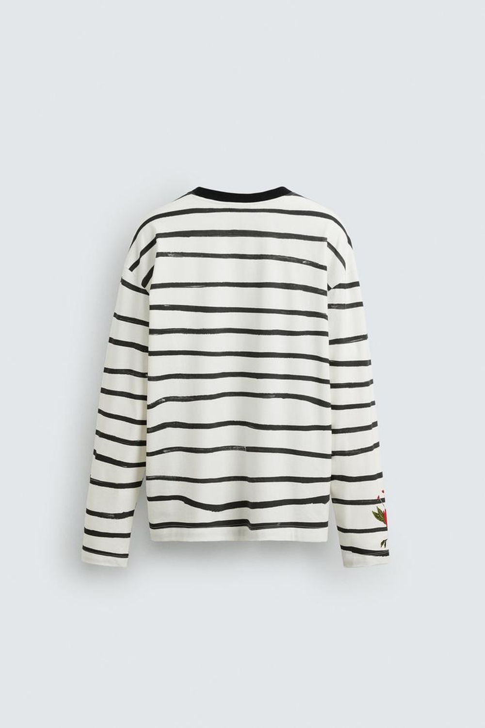 ZARA ФУТБОЛКА В ПОЛОСКУ С ПРИНТОМ © OTIS KWAME KYE QUAICOE, КРАСНЫЙ