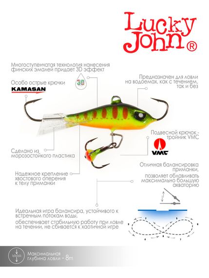 Балансир Lucky John BALTIC 4 с тр. 40мм/201 блистер