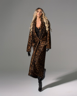 Дубленка леопард двусторонняя без пояса