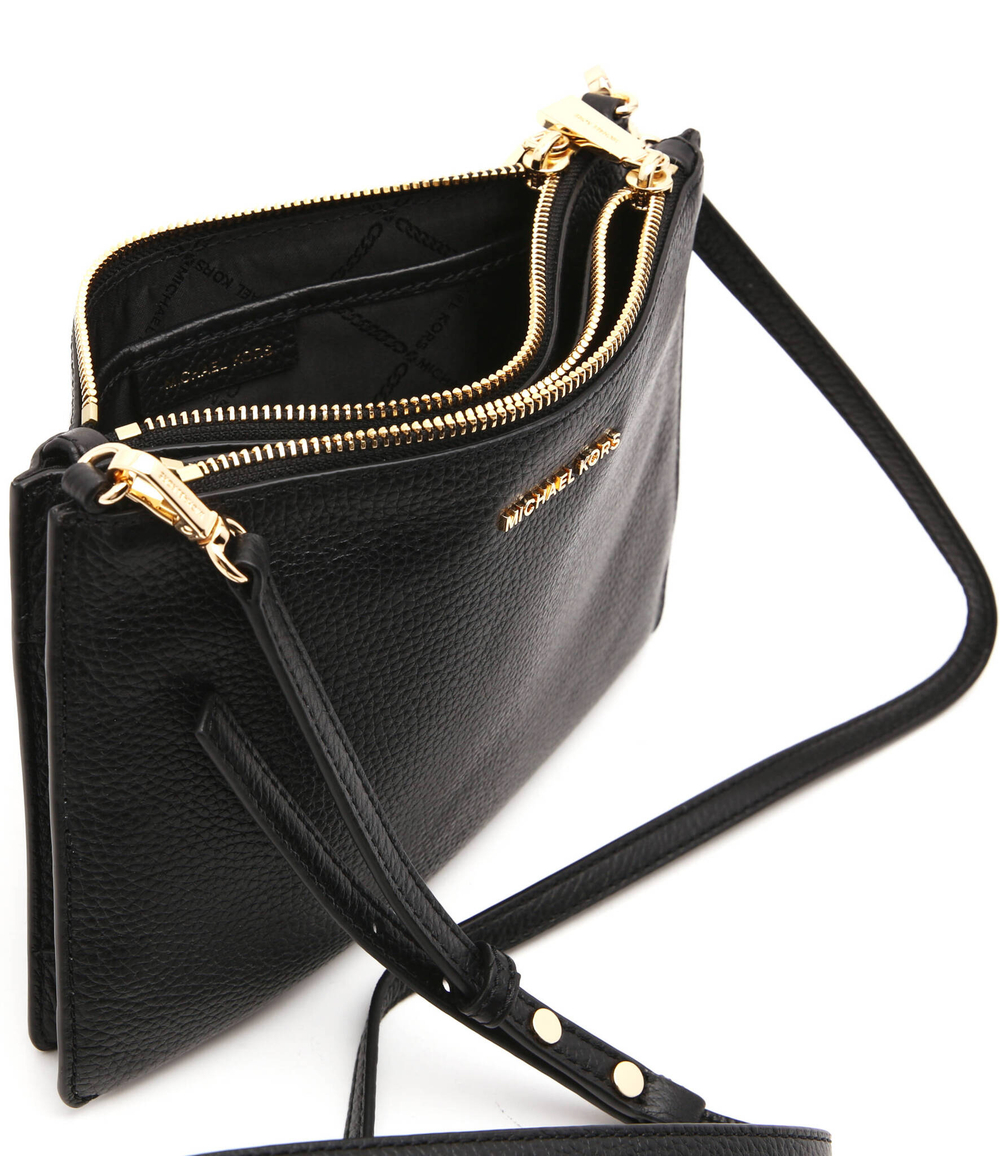 кожаная сумка-мессенджер/клатч crossбоди Michael Kors - черный(32S9GF5C4L)
