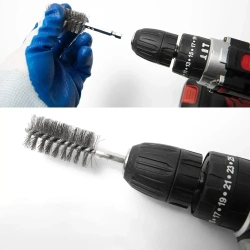 Щетка для скважин из нержавеющей стали с шестигранной ручкой, набор из 14 шт. для полировки и снятия заусенцев