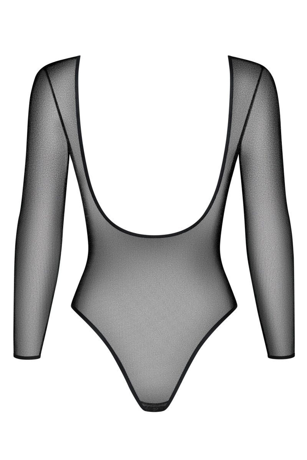 Эффектное полупрозрачное боди с открытой спинкой