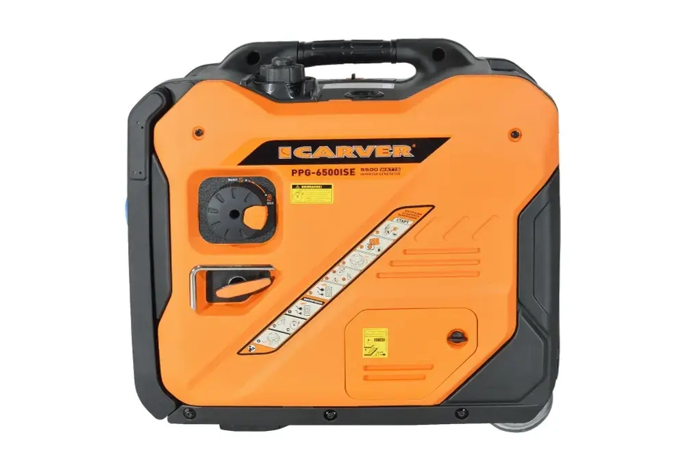 Генератор бензиновый инверторный CARVER PPG-6500ISE (220 В, 5.5 кВт, 4-х тактный, USB 3.0 , Type-C, 12В, порт ATS, с электростартером) / бензогенератор / резервное питание