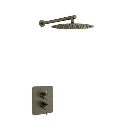 Встраиваемый термостат. смеситель для душа на 1 выход с троп. душем ODISEA JOYA K5924023GR графит