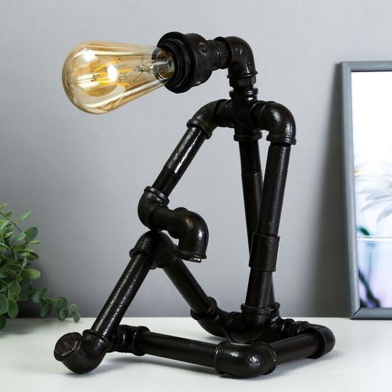 Креативная настольная лампа , Титан 1х60Вт Е27 коричневый 19х28х38 см