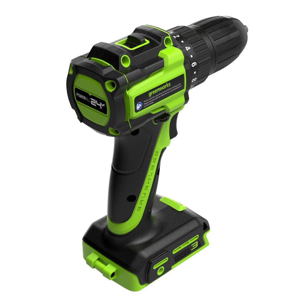 Дрель-шуруповерт акк. Greenworks DD345, 24V, б/щет, 27/45 Нм,13мм,без АКБ и ЗУ (3708307)