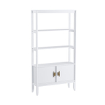 Стеллаж «Бридж» сквозной широкий с 2 дверями белый лак