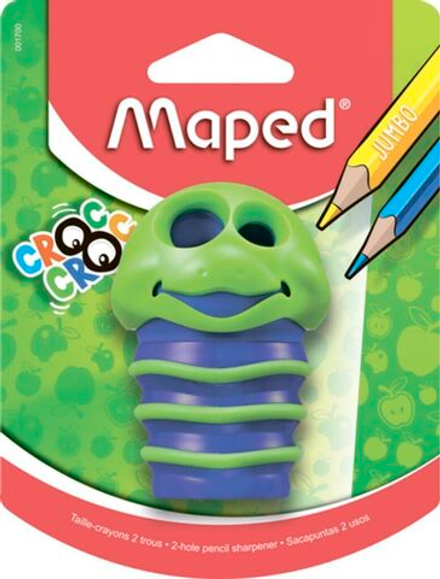 Точилка пласт. с контейнером  2 отв. CROC CROC, растягивающийся контейнер, блистер