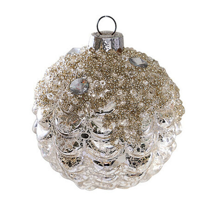 Шар "Римский" серебр. винт. 8см AXM165