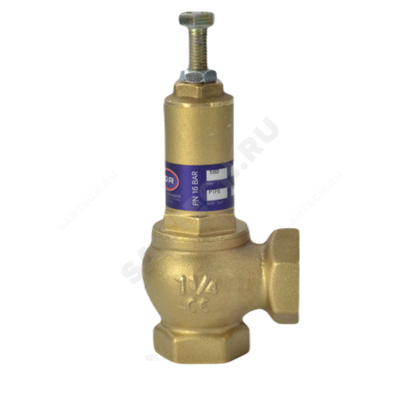 Клапан предохранительный пружинный угловой латунь 111 Ду 25х25 ВР G1"хG1" Рн=0.5...16бар OR 0111.325