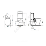 Чаша унитаза горизонтальный выпуск без сиденья белая CONNECT AIR AquaBlade Ideal Standard E009701